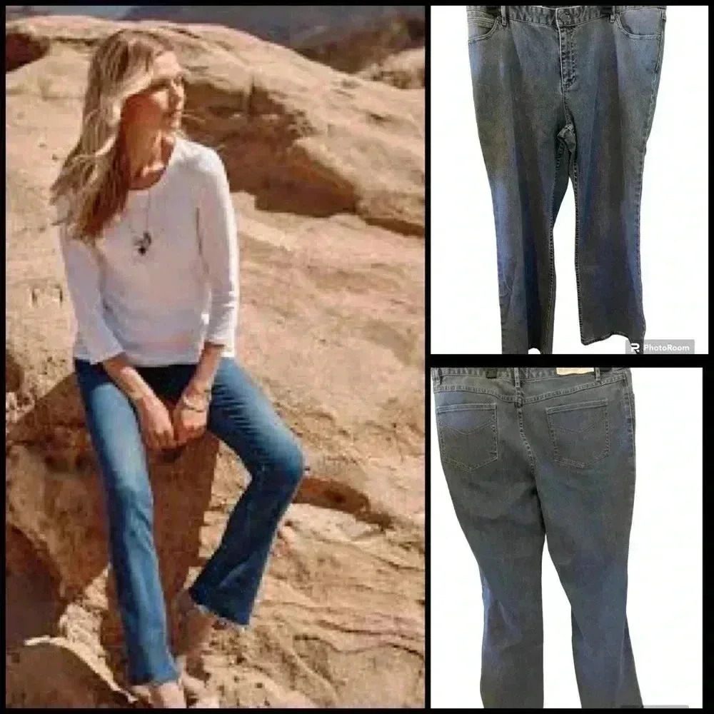 J.Jill Authentic Fit Medium Wash Comfort Bootcut Jeans Size 18